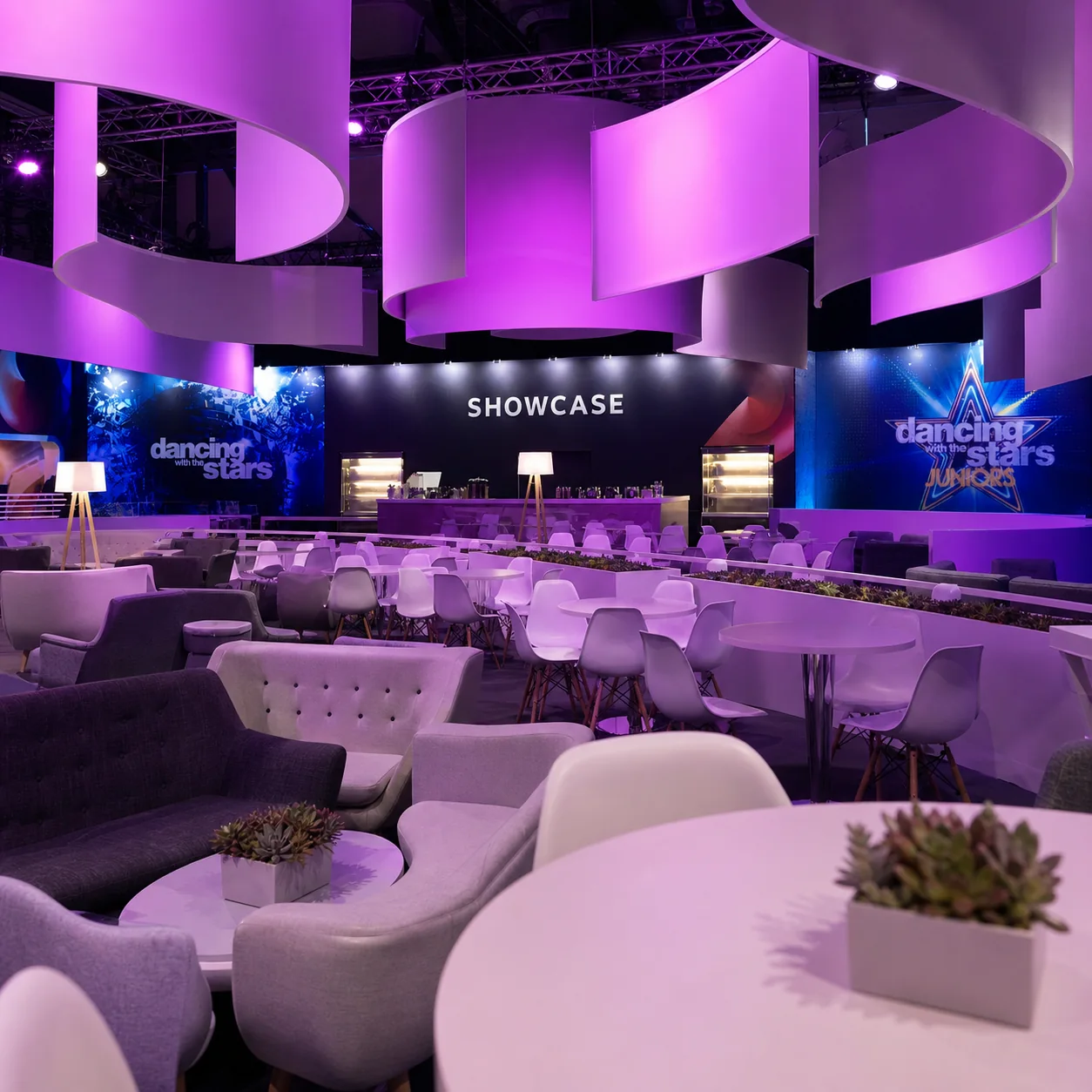 A designed media showcase lounge ready to welcome international guests